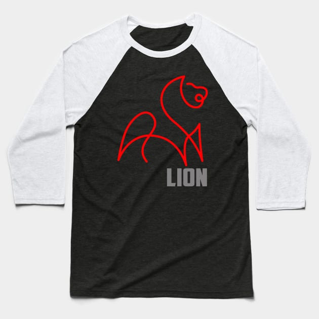 RED LINE LION Baseball T-Shirt by SAMELVES